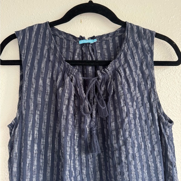 J McLaughlin Christa Tiered Linen Blend Midi Dress Women’s Size Large - Picture 5 of 9